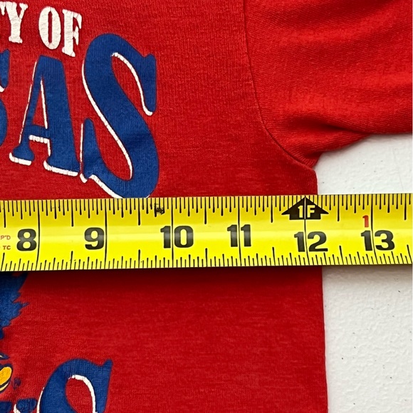 Vtg University of Kansas KU Jayhawks single stitch t shirt YOUTH size small - Picture 7 of 7